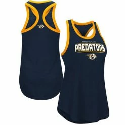 Women's G-III Sports By Carl Banks Navy Nashville Predators Showdown Slub Racerback Tank Top