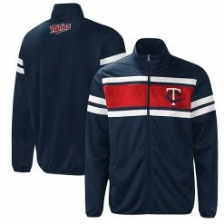 Men's G-III Sports By Carl Banks Navy/Red Minnesota Twins Power Pitcher Full-Zip Track Jacket
