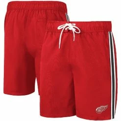 Men's G-III Sports By Carl Banks Red/Gray Detroit Red Wings Sand Beach Swim Shorts