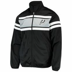 Men's G-III Sports By Carl Banks Black/Gray San Antonio Spurs Power Pitcher Full-Zip Track Jacket -G-III Sales Store unnamed file 3507