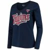 Women's G-III 4Her By Carl Banks Navy Minnesota Twins Post Season Long Sleeve T-Shirt