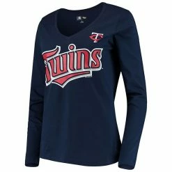 Women's G-III 4Her By Carl Banks Navy Minnesota Twins Post Season Long Sleeve T-Shirt
