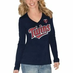 Women's G-III 4Her By Carl Banks Navy Minnesota Twins Post Season Long Sleeve T-Shirt -G-III Sales Store unnamed file 3554