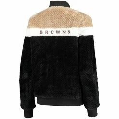 Women's G-III 4Her By Carl Banks Black/Cream Cleveland Browns Riot Squad Sherpa Full-Snap Jacket -G-III Sales Store unnamed file 3565