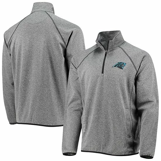Men's G-III Sports by Carl Banks Heathered Gray Carolina Panthers Forefront Raglan Half-Zip Jacket Men's G-III Sports By Carl Banks Heathered Gray Carolina Panthers Forefront Raglan Half-Zip Jacket -G-III Sales Store unnamed file 3568