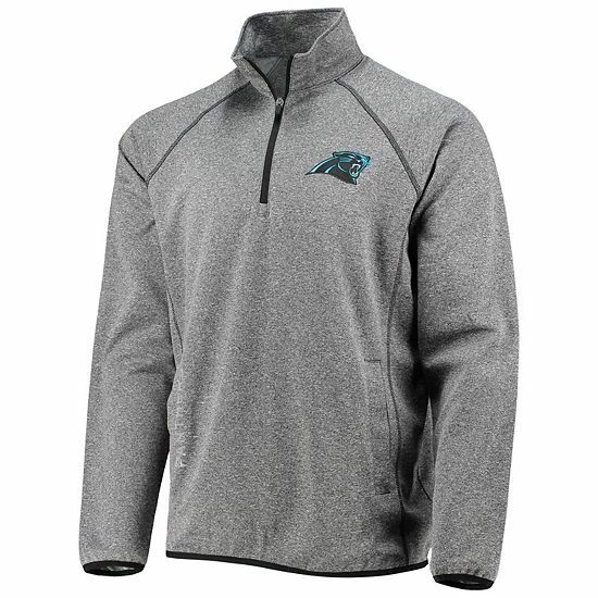 Men's G-III Sports by Carl Banks Heathered Gray Carolina Panthers Forefront Raglan Half-Zip Jacket Men's G-III Sports By Carl Banks Heathered Gray Carolina Panthers Forefront Raglan Half-Zip Jacket -G-III Sales Store unnamed file 3569
