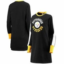 Women's G-III 4Her By Carl Banks Black Pittsburgh Steelers Hurry Up Offense T-Shirt Dress