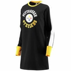 Women's G-III 4Her By Carl Banks Black Pittsburgh Steelers Hurry Up Offense T-Shirt Dress -G-III Sales Store unnamed file 3582