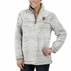 Women's G-III 4Her By Carl Banks Gray New York Mets Sherpa Quarter-Zip Pullover Jacket 3 Women's G-III 4Her By Carl Banks Gray New York Mets Sherpa Quarter-Zip Pullover Jacket -G-III Sales Store unnamed file 3599