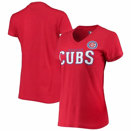 Women's G-III 4Her by Carl Banks Red Chicago Cubs Team Logo Game On V-Neck T-Shirt Women's G-III 4Her By Carl Banks Red Chicago Cubs Team Logo Game On V-Neck T-Shirt -G-III Sales Store unnamed file 3607