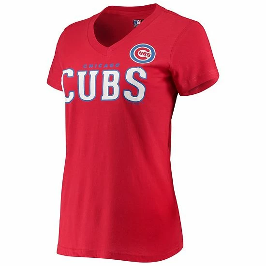 Women's G-III 4Her by Carl Banks Red Chicago Cubs Team Logo Game On V-Neck T-Shirt Women's G-III 4Her By Carl Banks Red Chicago Cubs Team Logo Game On V-Neck T-Shirt -G-III Sales Store unnamed file 3608