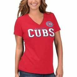 Women's G-III 4Her By Carl Banks Red Chicago Cubs Team Logo Game On V-Neck T-Shirt 4 Women's G-III 4Her By Carl Banks Red Chicago Cubs Team Logo Game On V-Neck T-Shirt -G-III Sales Store unnamed file 3610