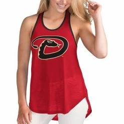 Women's G-III 4Her By Carl Banks Red Arizona Diamondbacks Team Logo Tater Racerback Tank Top -G-III Sales Store unnamed file 3615