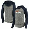 Women's G-III 4Her By Carl Banks Heathered Gray/Orange Denver Broncos Championship Ring Pullover Hoodie