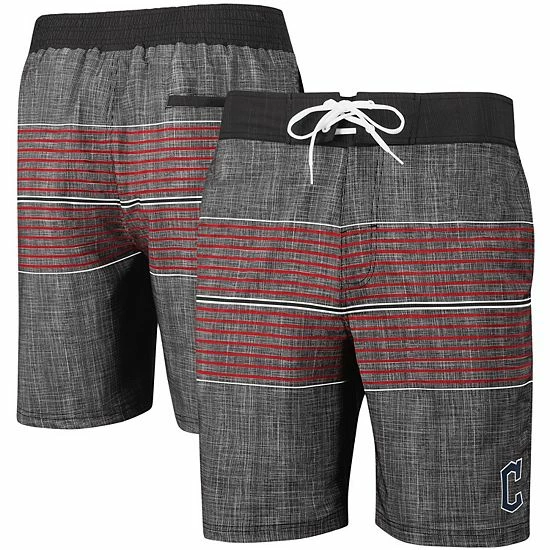 Men's G-III Sports by Carl Banks Charcoal Cleveland Guardians Horizon Volley Swim Trunks Men's G-III Sports By Carl Banks Charcoal Cleveland Guardians Horizon Volley Swim Trunks -G-III Sales Store unnamed file 3623