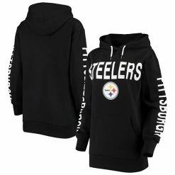 Women's G-III 4Her By Carl Banks Black Pittsburgh Steelers Extra Point Pullover Hoodie