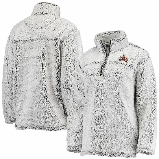 Women's G-III 4Her by Carl Banks Gray Arizona Coyotes Team Sherpa Quarter-Zip Jacket Women's G-III 4Her By Carl Banks Gray Arizona Coyotes Team Sherpa Quarter-Zip Jacket -G-III Sales Store unnamed file 3630