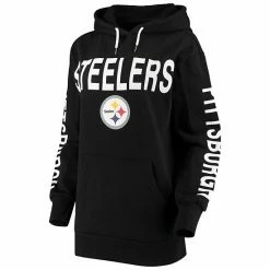 Women's G-III 4Her By Carl Banks Black Pittsburgh Steelers Extra Point Pullover Hoodie -G-III Sales Store unnamed file 365