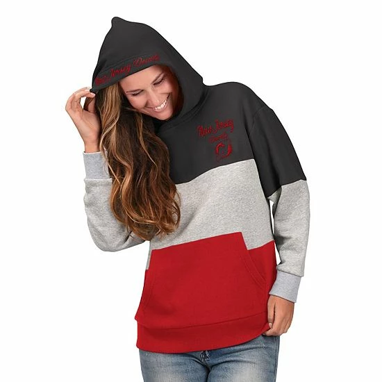 Women's G-III 4Her by Carl Banks Gray/Red New Jersey Devils Gridiron Pullover Hoodie Women's G-III 4Her By Carl Banks Gray/Red New Jersey Devils Gridiron Pullover Hoodie -G-III Sales Store unnamed file 3652