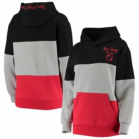 Women's G-III 4Her by Carl Banks Gray/Red New Jersey Devils Gridiron Pullover Hoodie Women's G-III 4Her By Carl Banks Gray/Red New Jersey Devils Gridiron Pullover Hoodie -G-III Sales Store unnamed file 3653