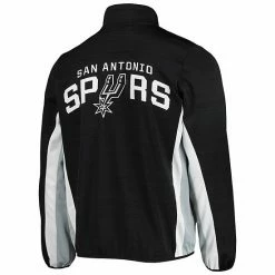 Men's G-III Sports By Carl Banks Black San Antonio Spurs 75th Anniversary Power Forward Space-Dye Full-Zip Track Jacket -G-III Sales Store unnamed file 3686