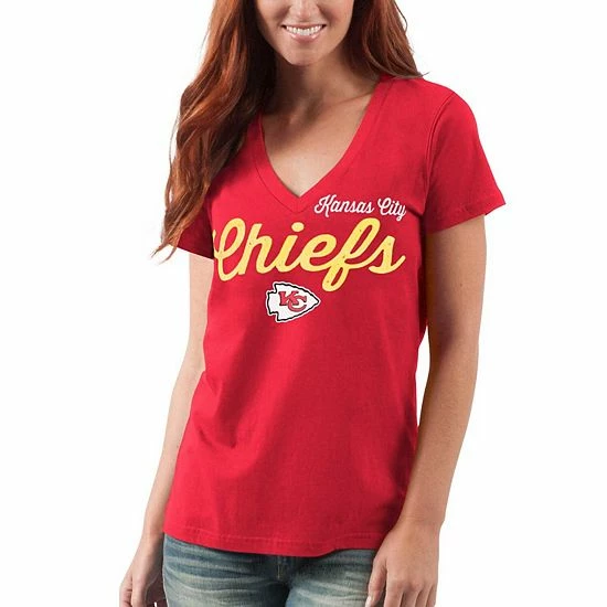 Women's G-III 4Her by Carl Banks Red Kansas City Chiefs Post Season V-Neck T-Shirt Women's G-III 4Her By Carl Banks Red Kansas City Chiefs Post Season V-Neck T-Shirt -G-III Sales Store unnamed file 37