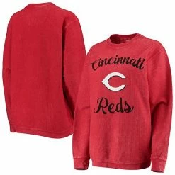 Women's G-III 4Her By Carl Banks Red Cincinnati Reds Script Comfy Cord Pullover Sweatshirt