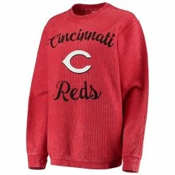 Women's G-III 4Her By Carl Banks Red Cincinnati Reds Script Comfy Cord Pullover Sweatshirt 2 Women's G-III 4Her By Carl Banks Red Cincinnati Reds Script Comfy Cord Pullover Sweatshirt -G-III Sales Store unnamed file 3711