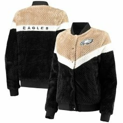 Women's G-III 4Her By Carl Banks Black/Cream Philadelphia Eagles Riot Squad Sherpa Full-Snap Jacket