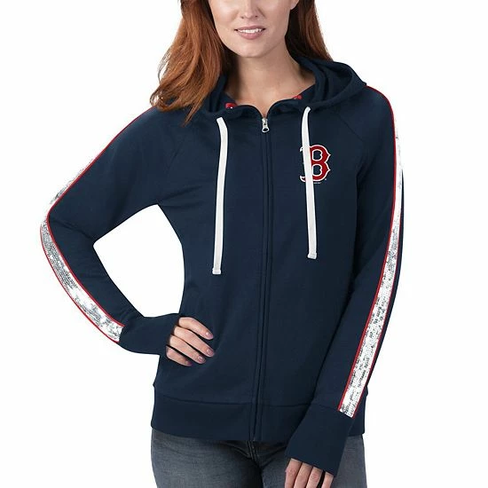 Women's G-III 4Her by Carl Banks Navy Boston Red Sox Game Changer Raglan Full-Zip Hoodie Women's G-III 4Her By Carl Banks Navy Boston Red Sox Game Changer Raglan Full-Zip Hoodie -G-III Sales Store unnamed file 3743