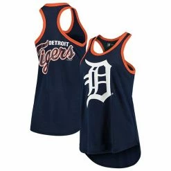 Women's G-III 4Her By Carl Banks Navy Detroit Tigers Team Logo Tater Racerback Tank Top