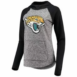 Women's G-III 4Her By Carl Banks Heathered Gray/Black Jacksonville Jaguars Championship Ring Pullover Hoodie