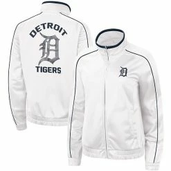 Women's G-III 4Her By Carl Banks White Detroit Tigers Gamer Full-Zip Track Jacket