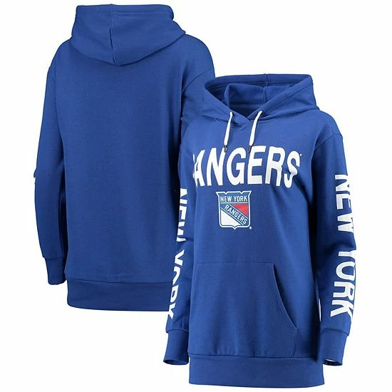 Women's G-III 4Her By Carl Banks Blue New York Rangers Extra Inning Pullover Hoodie 1 Women's G-III 4Her By Carl Banks Blue New York Rangers Extra Inning Pullover Hoodie