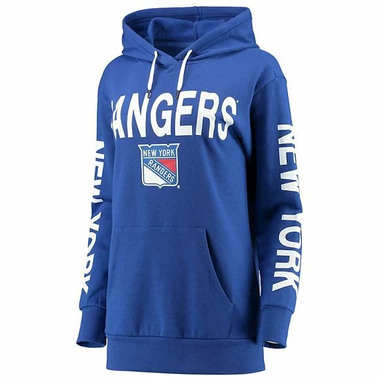 Women's G-III 4Her By Carl Banks Blue New York Rangers Extra Inning Pullover Hoodie 2 Women's G-III 4Her By Carl Banks Blue New York Rangers Extra Inning Pullover Hoodie - Image 2