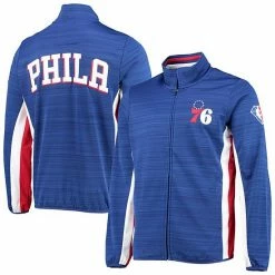Men's G-III Sports By Carl Banks Royal Philadelphia 76ers 75th Anniversary Power Forward Space-Dye Full-Zip Track Jacket