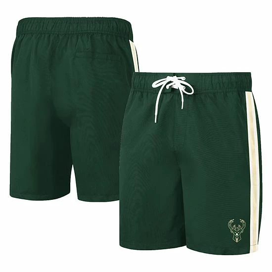 Men's G-III Sports by Carl Banks Kelly Green/Cream Milwaukee Bucks Sand Beach Volley Swim Shorts Men's G-III Sports By Carl Banks Kelly Green/Cream Milwaukee Bucks Sand Beach Volley Swim Shorts -G-III Sales Store unnamed file 3870