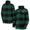 Women's G-III 4Her By Carl Banks Green New York Jets Sherpa Plaid Quarter-Zip Jacket