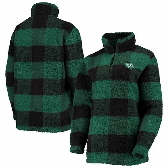 Women's G-III 4Her by Carl Banks Green New York Jets Sherpa Plaid Quarter-Zip Jacket Women's G-III 4Her By Carl Banks Green New York Jets Sherpa Plaid Quarter-Zip Jacket -G-III Sales Store unnamed file 3874