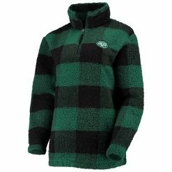 Women's G-III 4Her By Carl Banks Green New York Jets Sherpa Plaid Quarter-Zip Jacket 2 Women's G-III 4Her By Carl Banks Green New York Jets Sherpa Plaid Quarter-Zip Jacket -G-III Sales Store unnamed file 3875