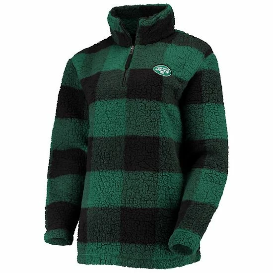 Women's G-III 4Her by Carl Banks Green New York Jets Sherpa Plaid Quarter-Zip Jacket Women's G-III 4Her By Carl Banks Green New York Jets Sherpa Plaid Quarter-Zip Jacket -G-III Sales Store unnamed file 3875