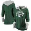 Women's G-III 4Her By Carl Banks Green/Gray Michigan State Spartans Passing Play Long Sleeve Hoodie T-Shirt