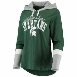 Women's G-III 4Her By Carl Banks Green/Gray Michigan State Spartans Passing Play Long Sleeve Hoodie T-Shirt 2 Women's G-III 4Her By Carl Banks Green/Gray Michigan State Spartans Passing Play Long Sleeve Hoodie T-Shirt -G-III Sales Store unnamed file 3883
