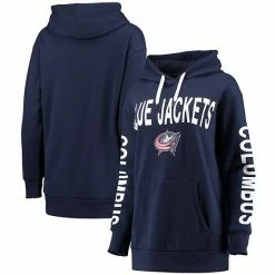 Women's G-III 4Her By Carl Banks Navy Columbus Blue Jackets Extra Inning Pullover Hoodie