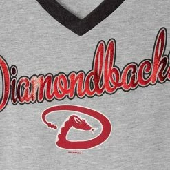 Women's G-III 4Her By Carl Banks Gray/Black Arizona Diamondbacks Goal Line Raglan V-Neck T-Shirt -G-III Sales Store unnamed file 3914