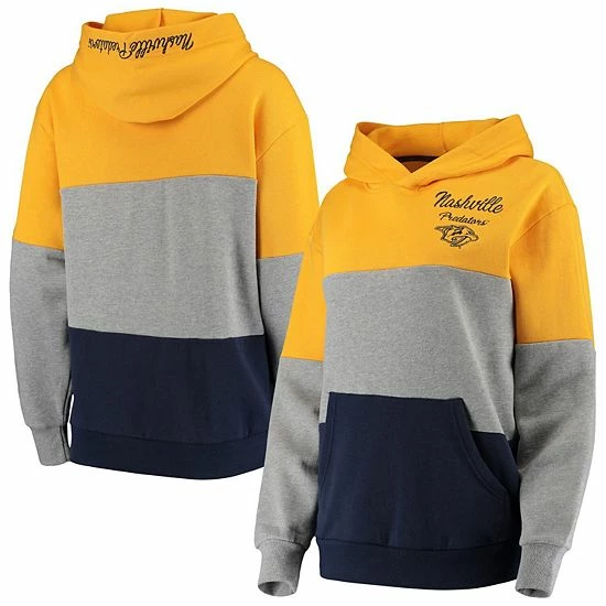 Women's G-III 4Her by Carl Banks Gray/Navy Nashville Predators Gridiron Pullover Hoodie Women's G-III 4Her By Carl Banks Gray/Navy Nashville Predators Gridiron Pullover Hoodie -G-III Sales Store unnamed file 3916