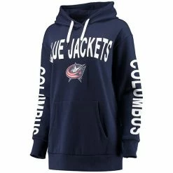 Women's G-III 4Her By Carl Banks Navy Columbus Blue Jackets Extra Inning Pullover Hoodie 2 Women's G-III 4Her By Carl Banks Navy Columbus Blue Jackets Extra Inning Pullover Hoodie -G-III Sales Store unnamed file 392