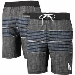 Men's G-III Sports By Carl Banks Charcoal Los Angeles Dodgers Horizon Volley Swim Trunks