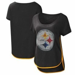 Women's G-III 4Her By Carl Banks Black Pittsburgh Steelers Rookie Scoop Neck T-Shirt