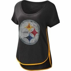 Women's G-III 4Her By Carl Banks Black Pittsburgh Steelers Rookie Scoop Neck T-Shirt -G-III Sales Store unnamed file 3929